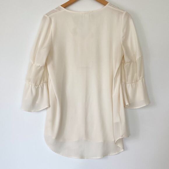 BCBGeneration Ivory Blouson 3/4 Sleeve Blouse Top - Picture 7 of 10